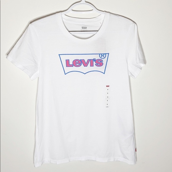 Levi’s perfect tee with raised pink batwing sz S - Picture 2 of 8